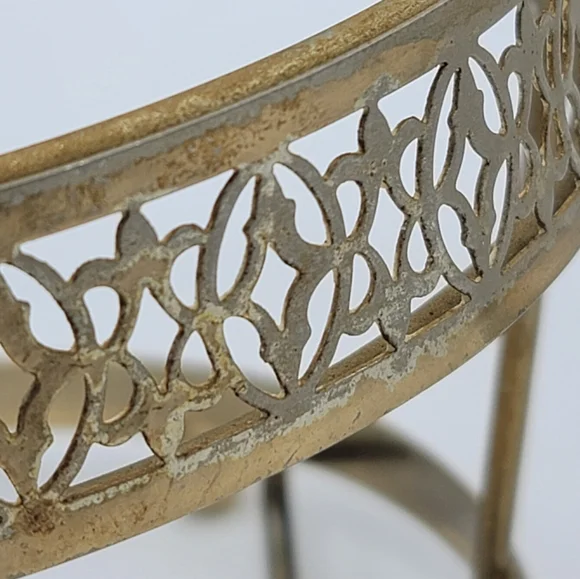 Libbey Starlight Golden Foliage Ice Bucket Metal Carrier Mid-Century Modern Vtg - Picture 9 of 16